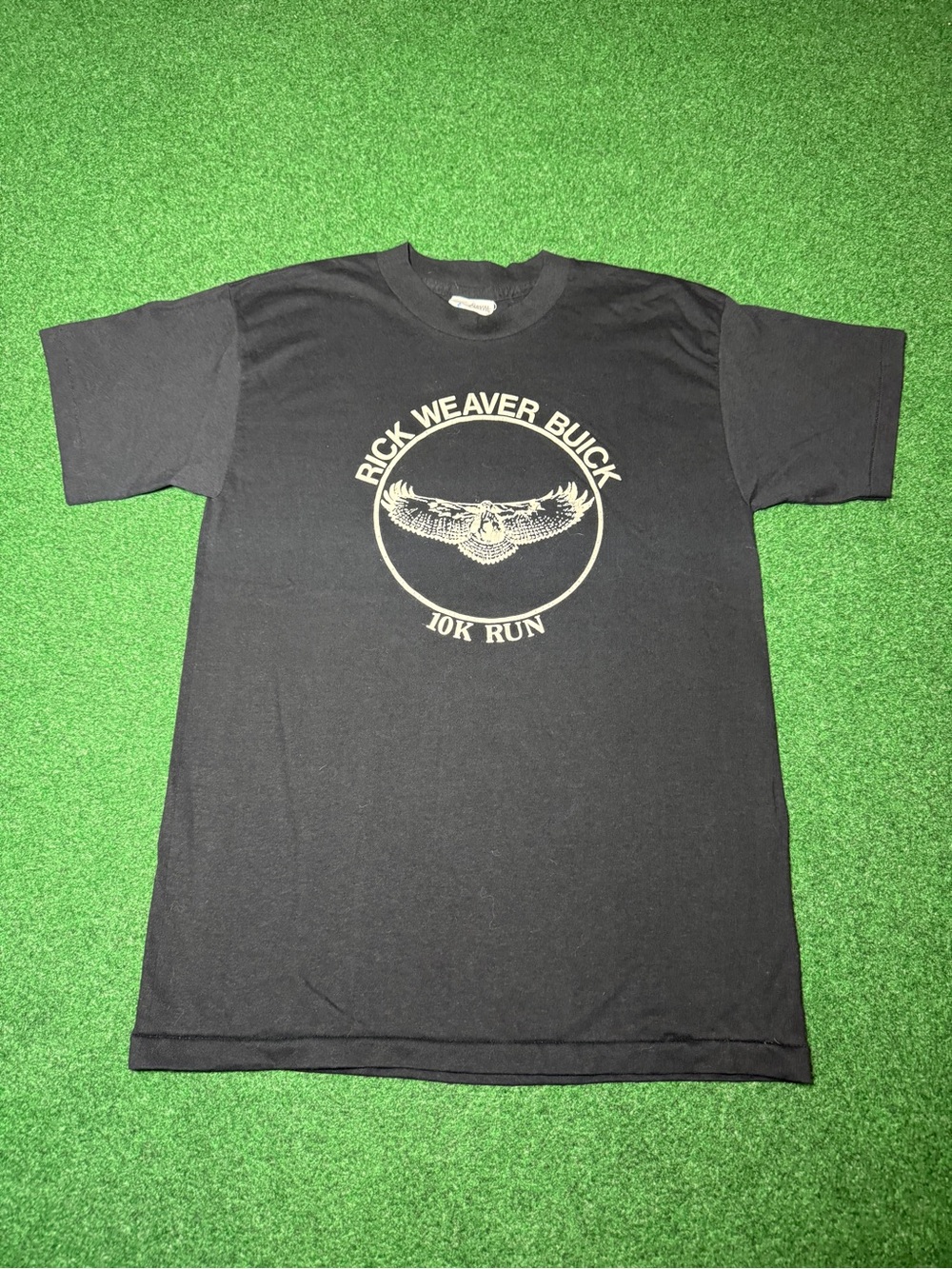10k Run Vintage 80s T Shirt M/L Rick Weaver Buick Black Graphic Retro Shirt Thin